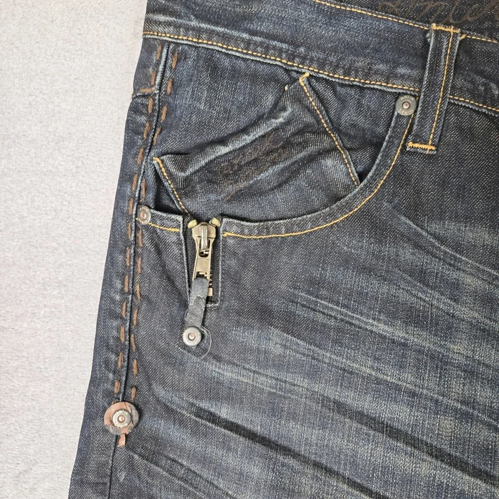 Antik Denim Jeans Shorts Mens 42 Zip Pockets‎ Embroidered Cotton Baggy Y2K